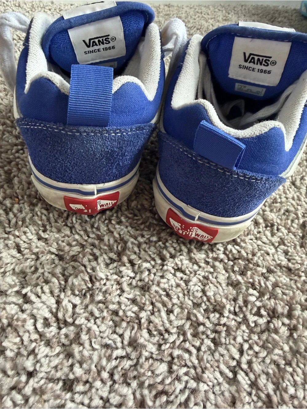 Vans Knu Skool Royal Blue White Canvas Suede Sneakers Kids Size 1.0